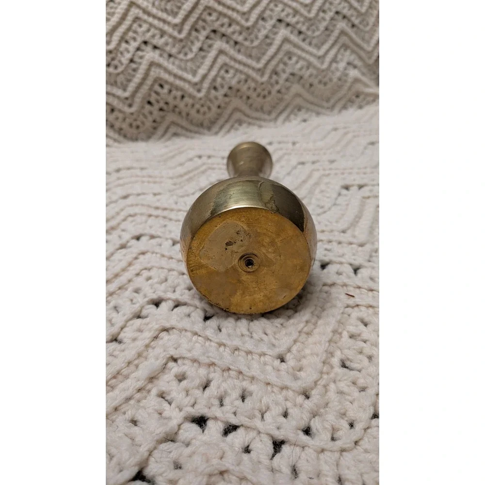 Vintage‎ Etched Brass Bud Vase 6 Inch Tall Feather Pattern Boho Decor Accent